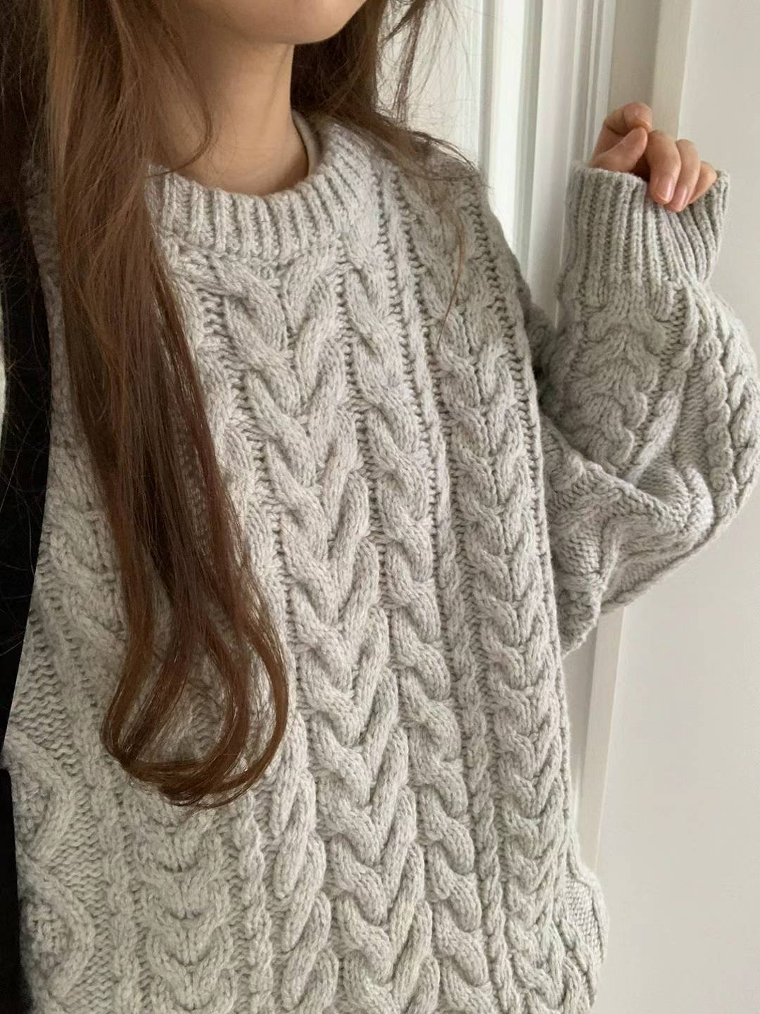 Ounce low cable knit-2col