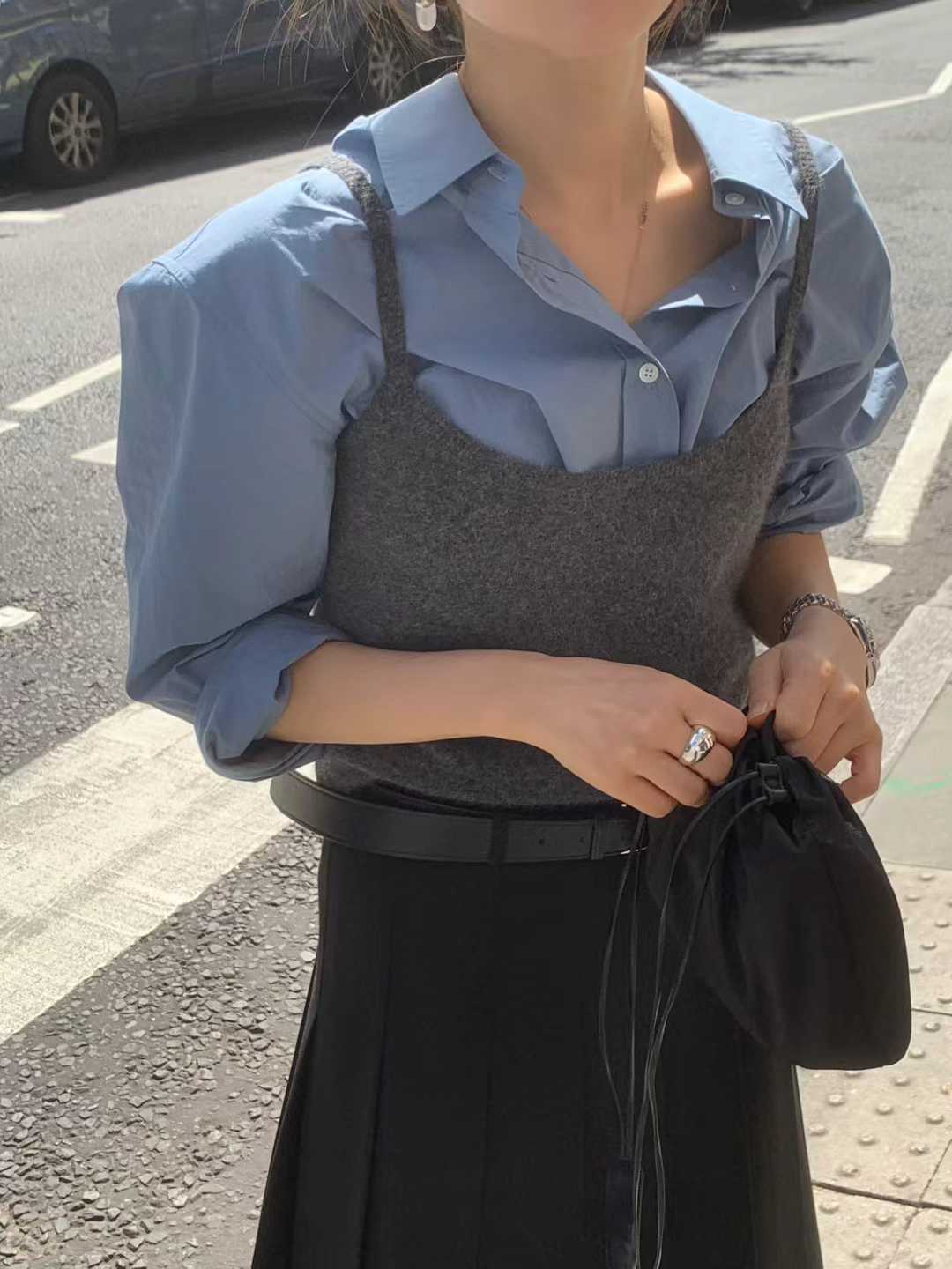 Ounce satin leather bag