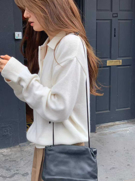 Ounce cashmere collar wholega knit-3col