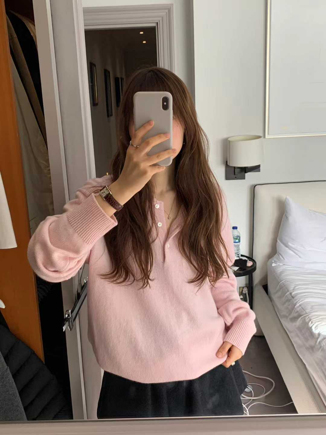 Ounce cashmere collar wholega knit-3col