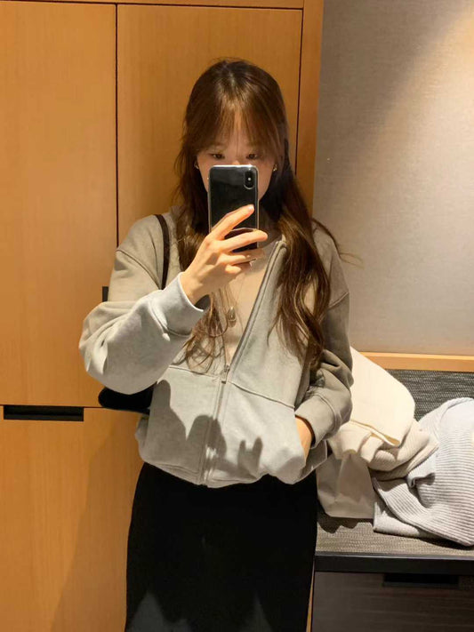 Ounce basic hood zip up-2col