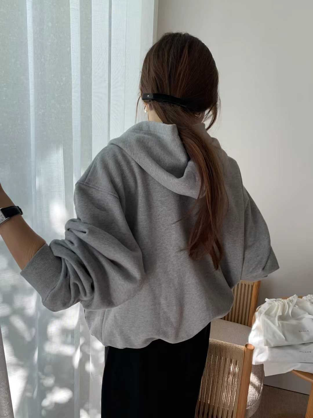 Ounce basic hood zip up-2col