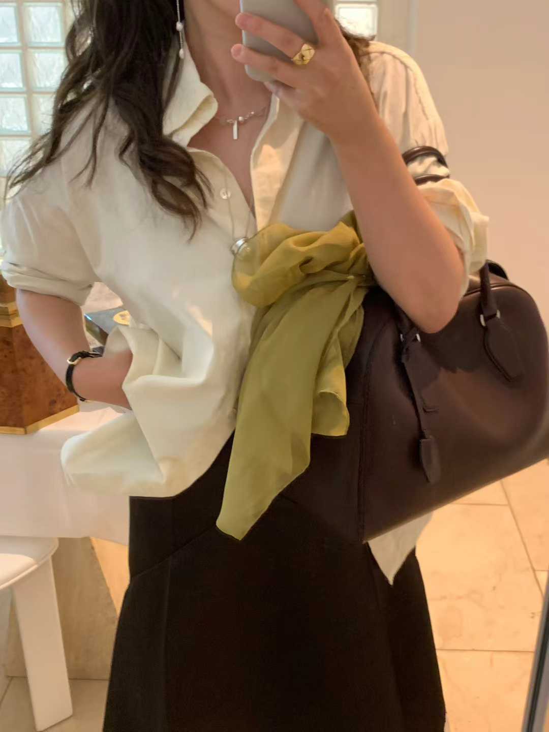 Ounce corduroy boxy shirt-2col