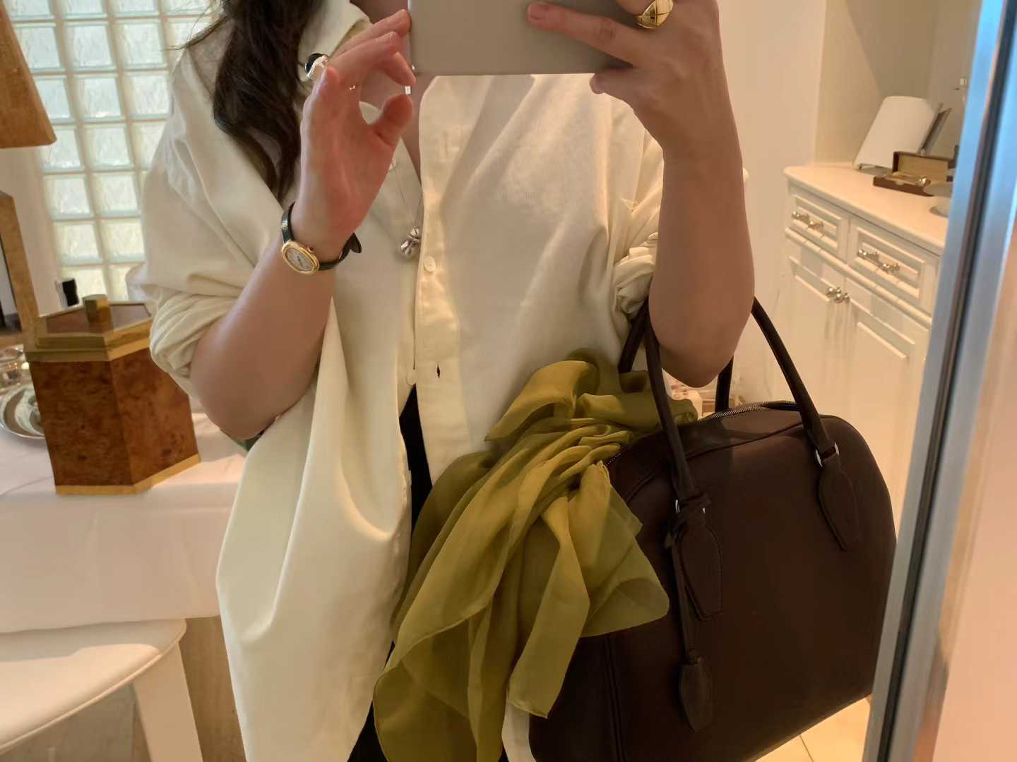 Ounce corduroy boxy shirt-2col