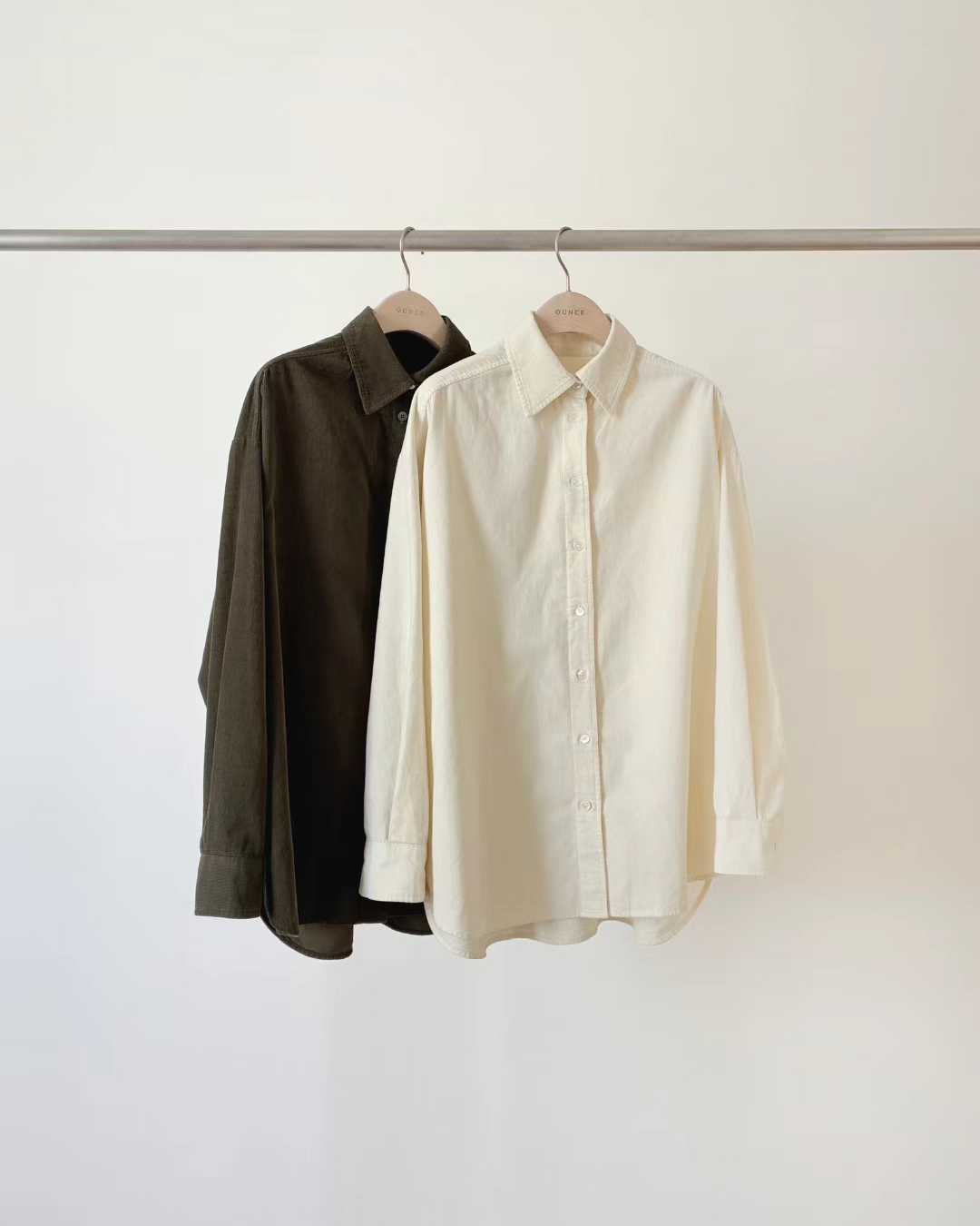 Ounce corduroy boxy shirt-2col