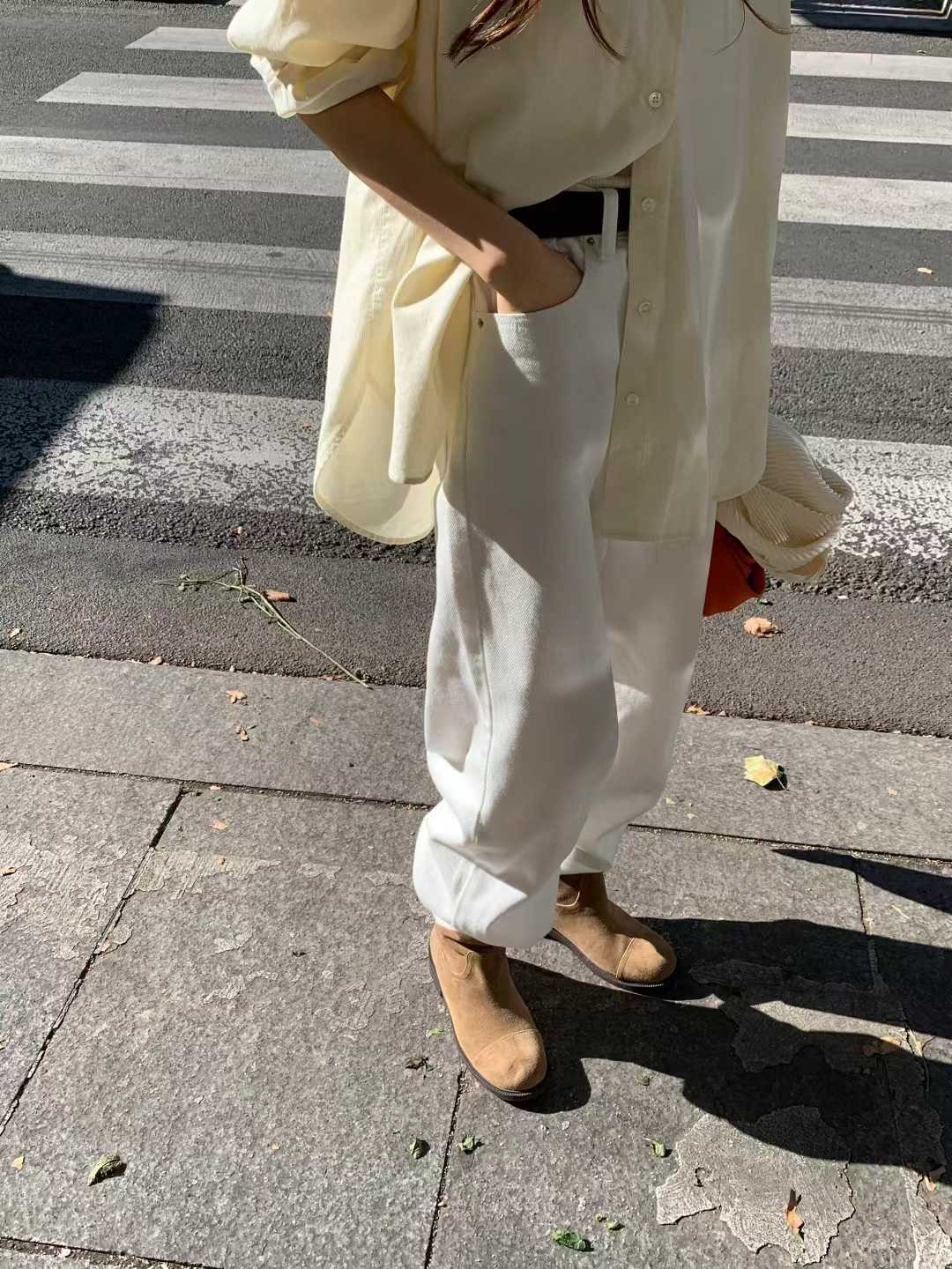 Ounce corduroy boxy shirt-2col