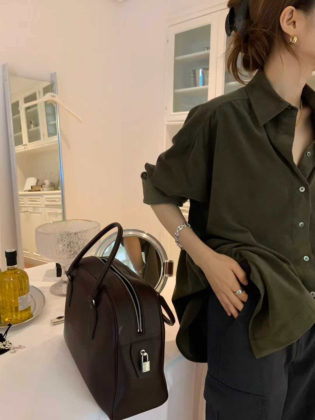 Ounce corduroy boxy shirt-2col