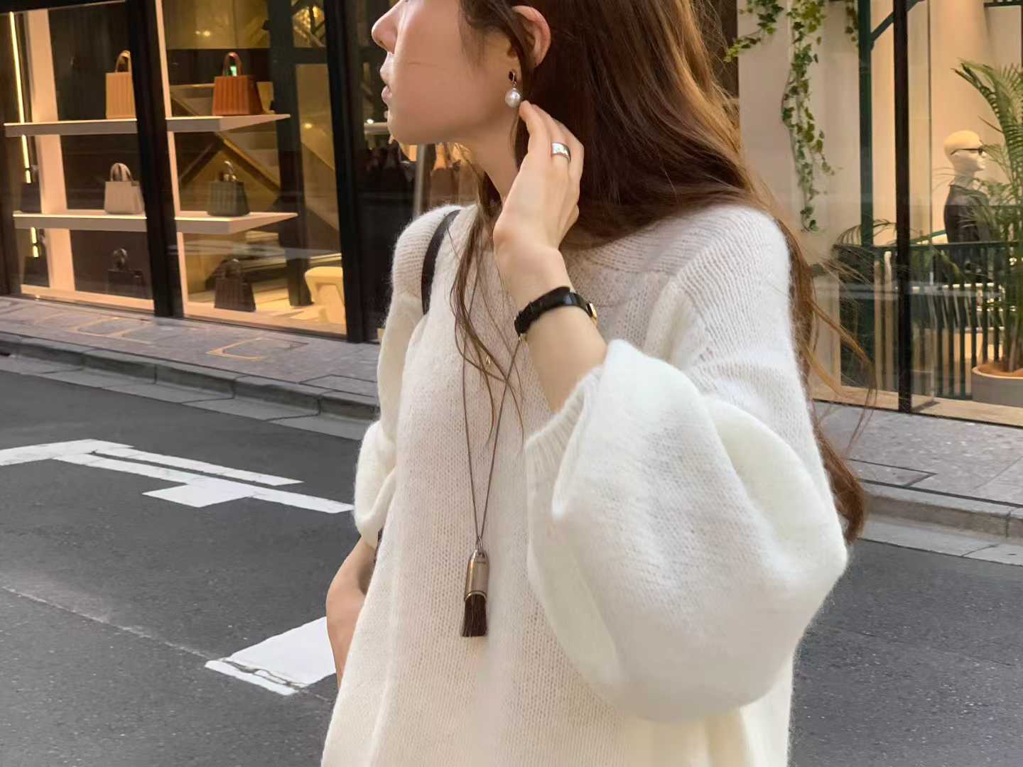 Ounce balloon mohair knit-2col