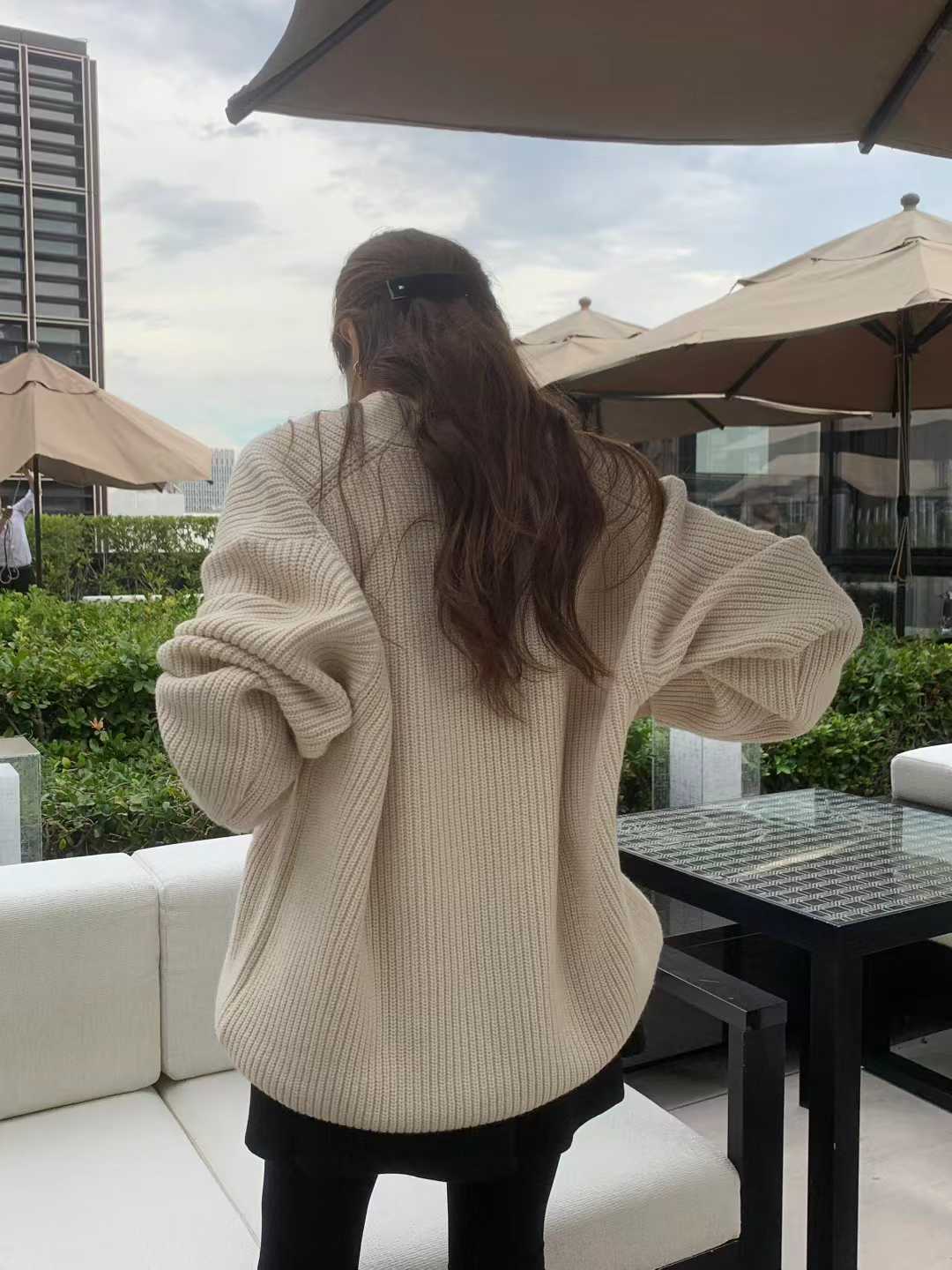 Ounce loose hachi cardigan-2col