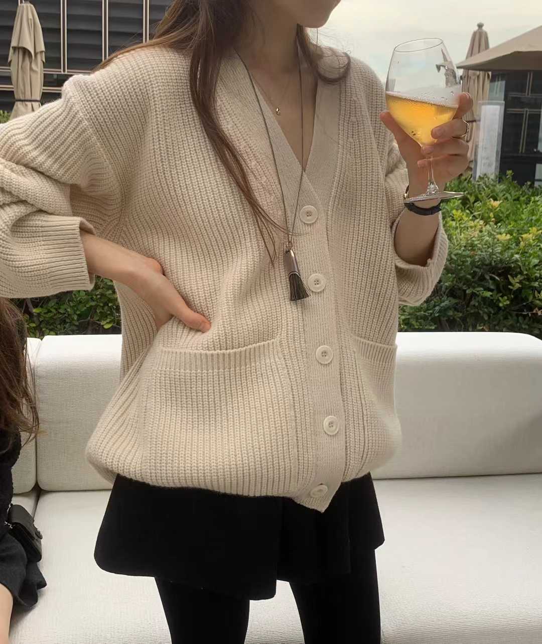 Ounce loose hachi cardigan-2col