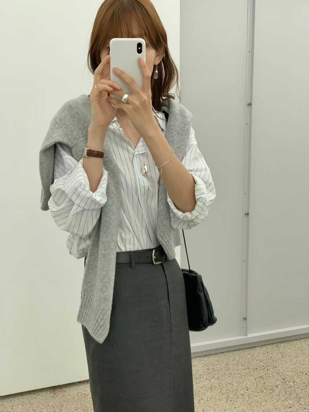 Ounce wool maxi skirt-2col