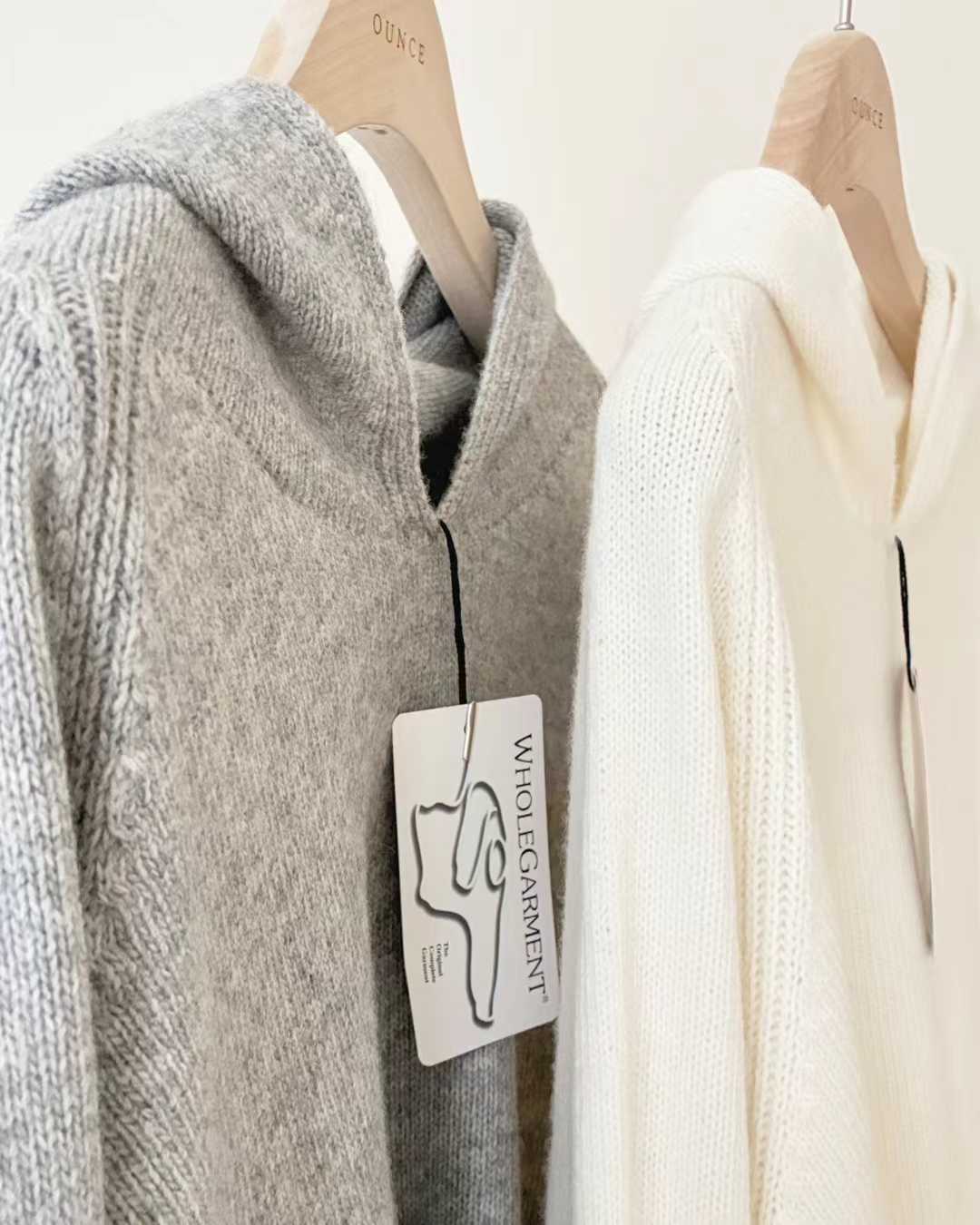 Ounce base wholega hood knit-2col