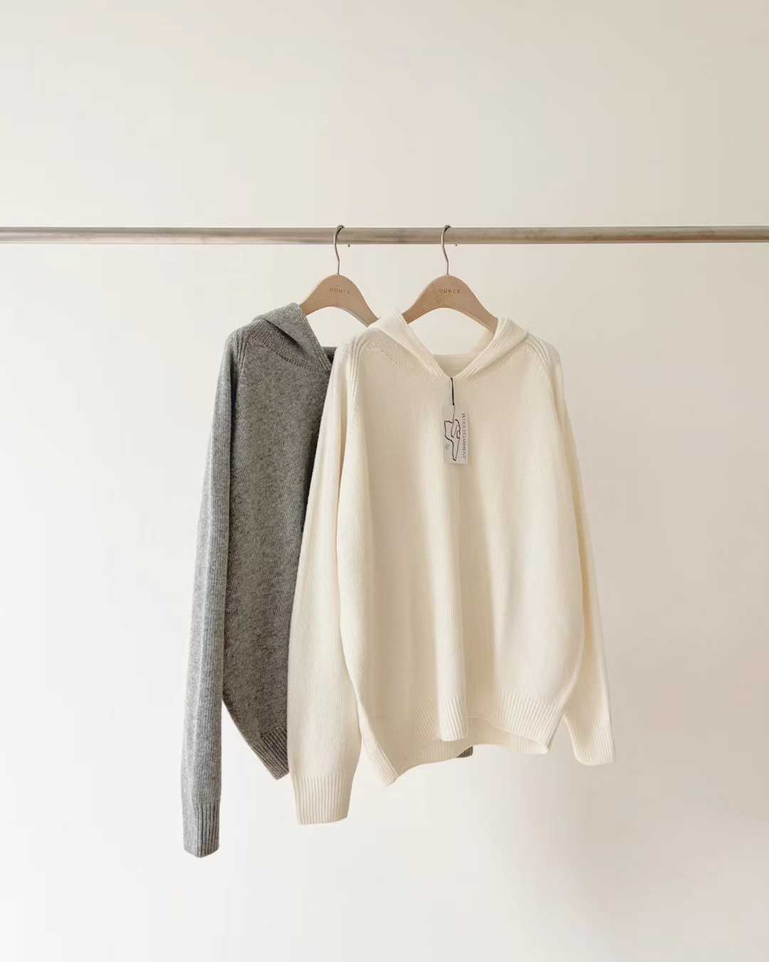 Ounce base wholega hood knit-2col