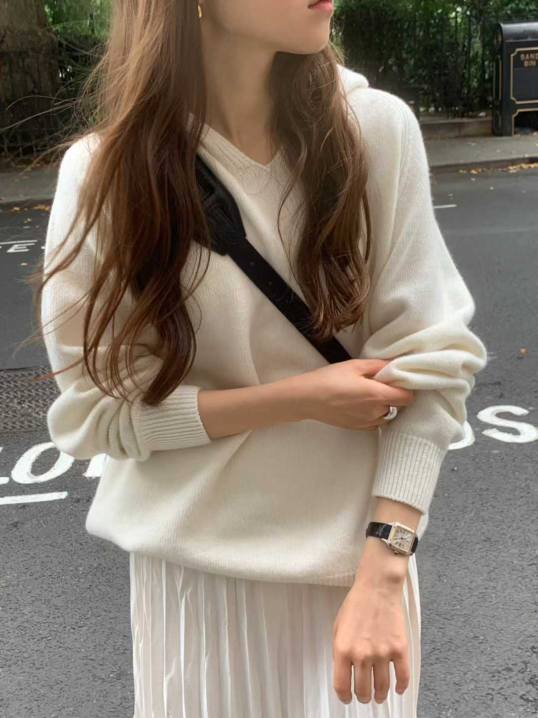 Ounce base wholega hood knit-2col