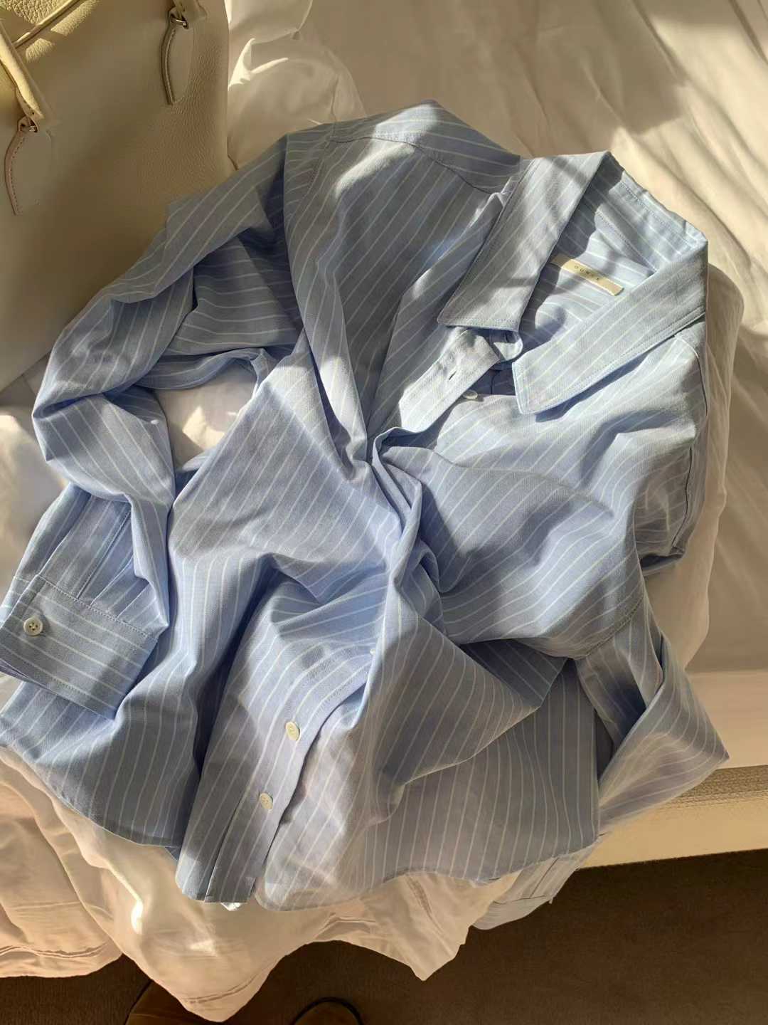Ounce bloom oxford stripe shirt-2col