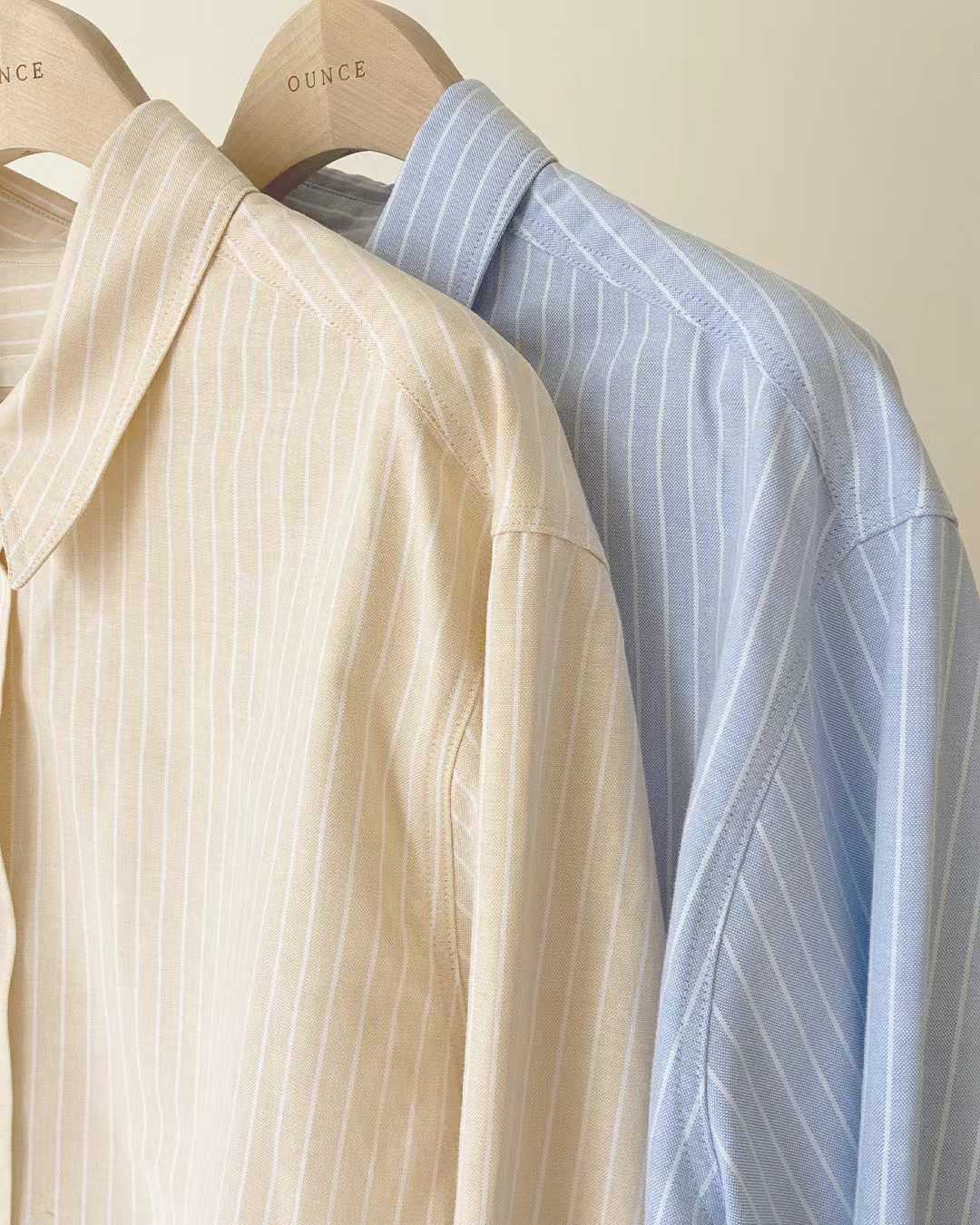 Ounce bloom oxford stripe shirt-2col