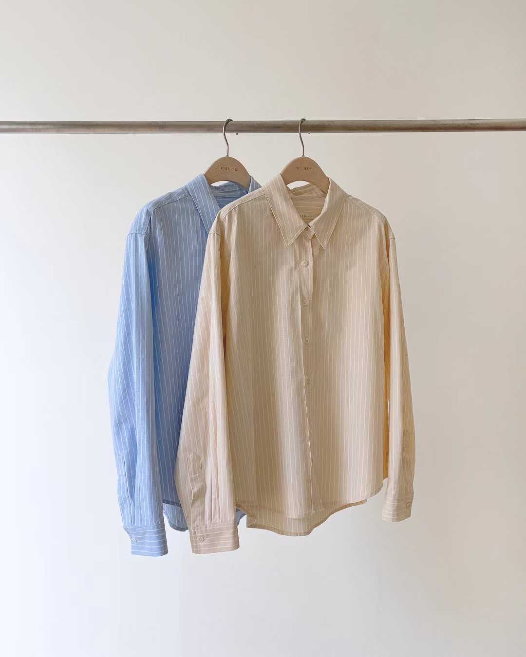 Ounce bloom oxford stripe shirt-2col