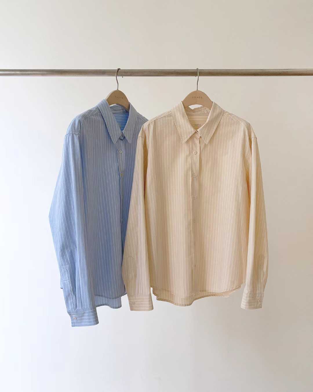 Ounce bloom oxford stripe shirt-2col