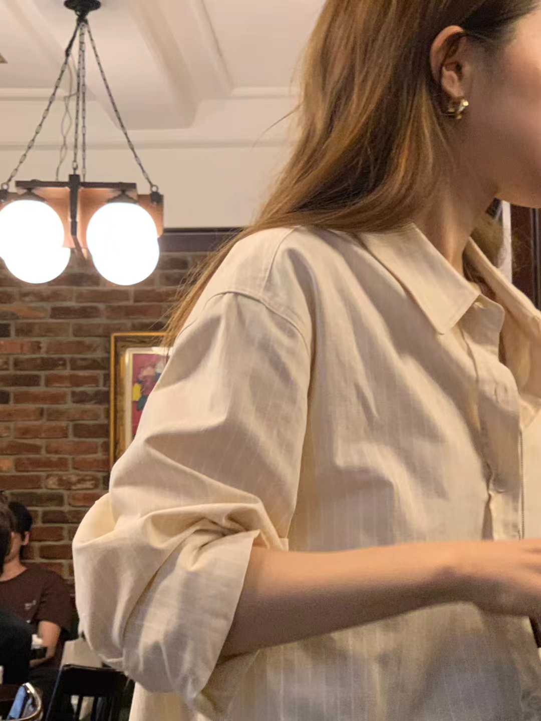 Ounce bloom oxford stripe shirt-2col