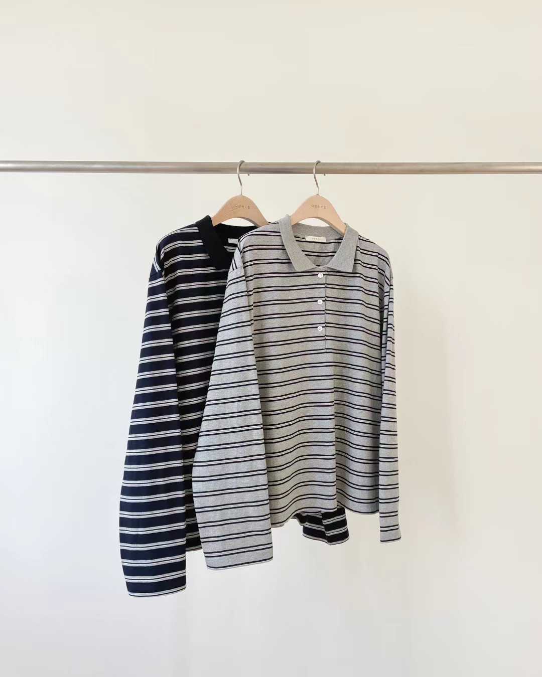 Ounce bon stripe collar T-2col