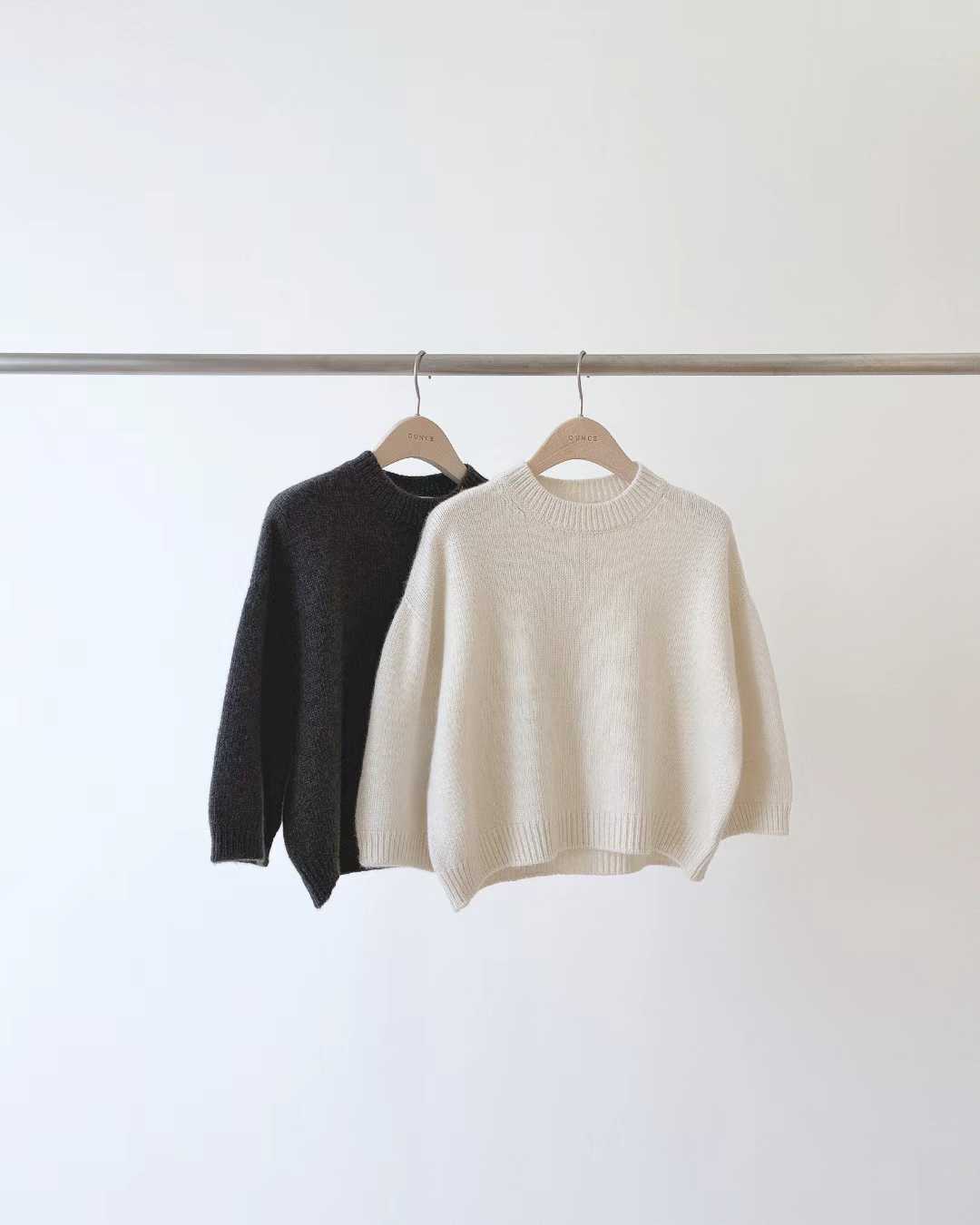 cream即納 Ounce maison raccoon cash half knit-2col