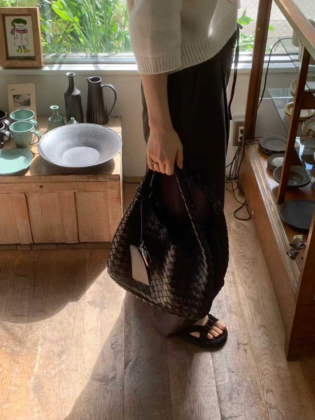 cream即納 Ounce maison raccoon cash half knit-2col