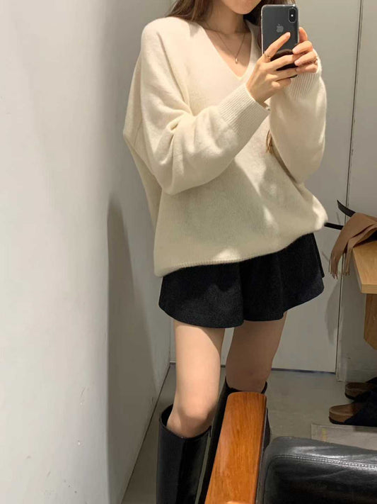 Ounce raccoon V pullover knit-3col