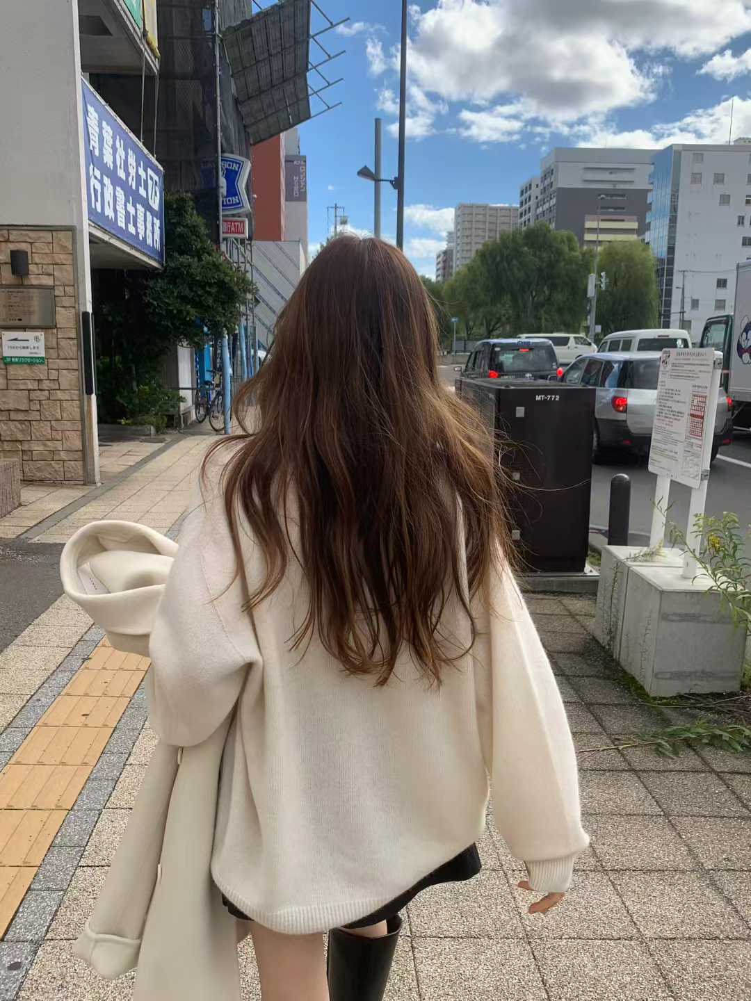 Ounce raccoon V pullover knit-3col
