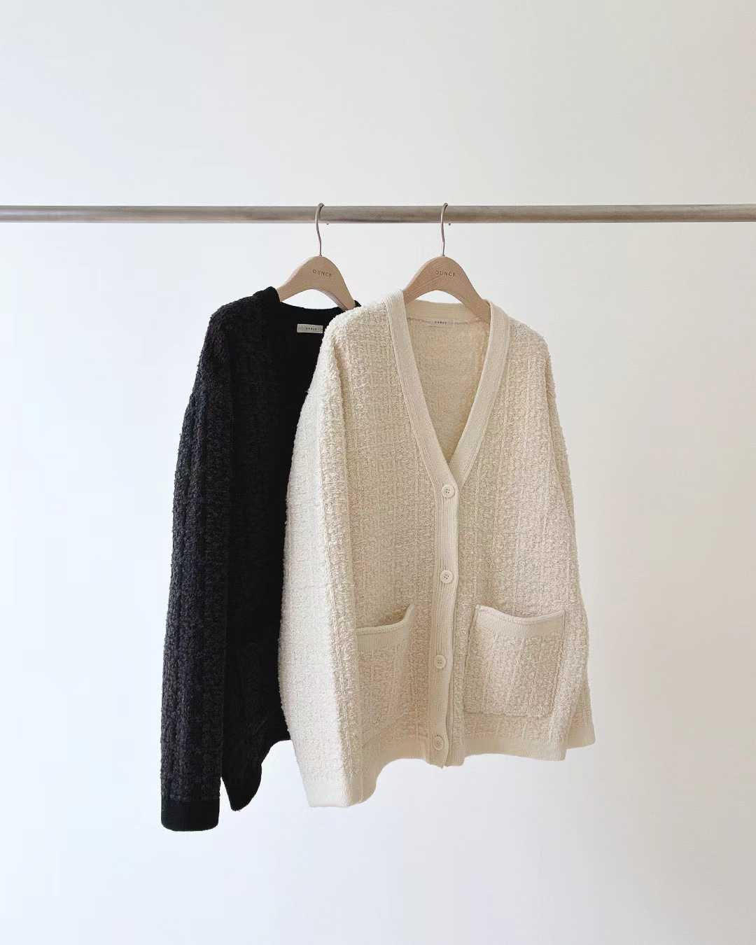 Ounce tweed knit cardigan-2col
