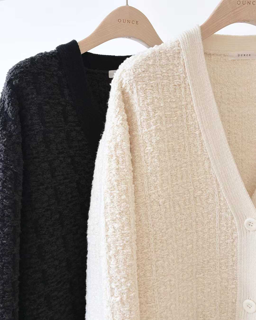 Ounce tweed knit cardigan-2col
