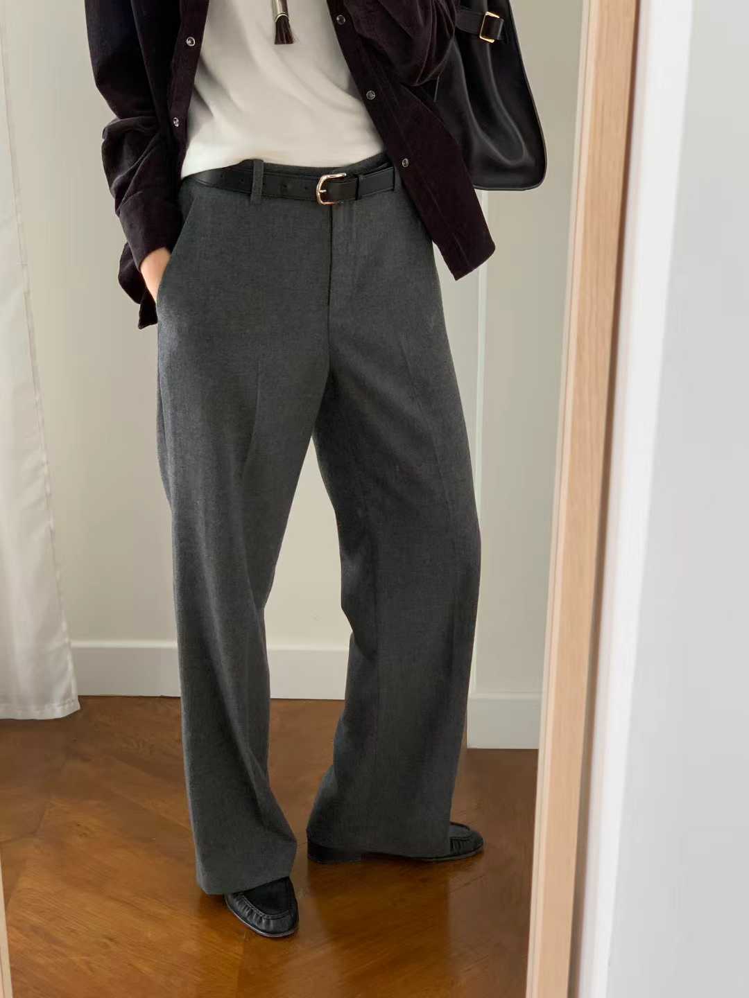 Ounce classic wool slacks-2col