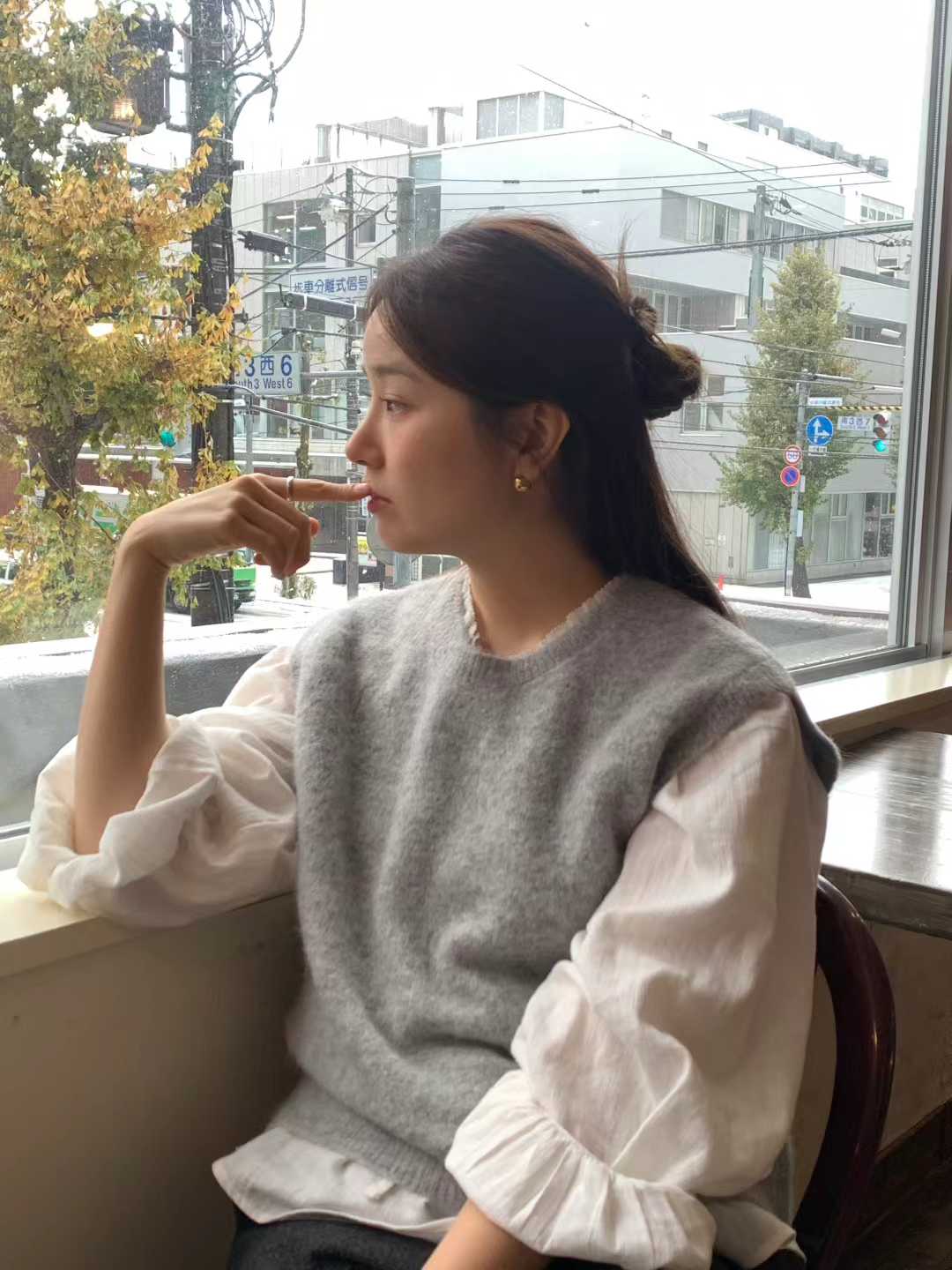 Ounce peach frill blouse
