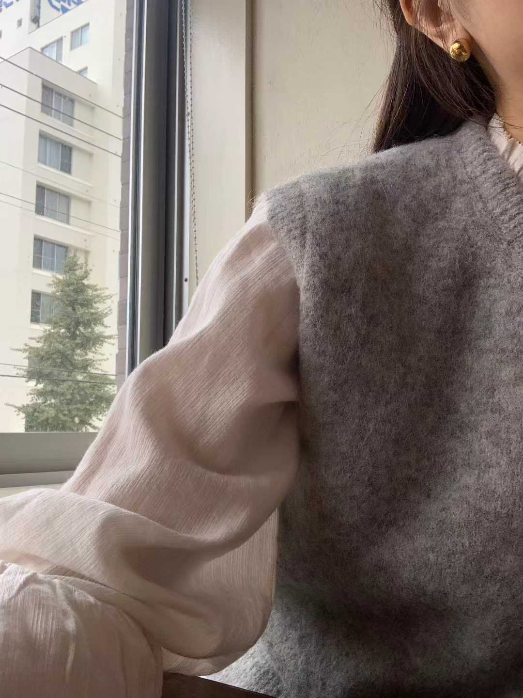 Ounce peach frill blouse
