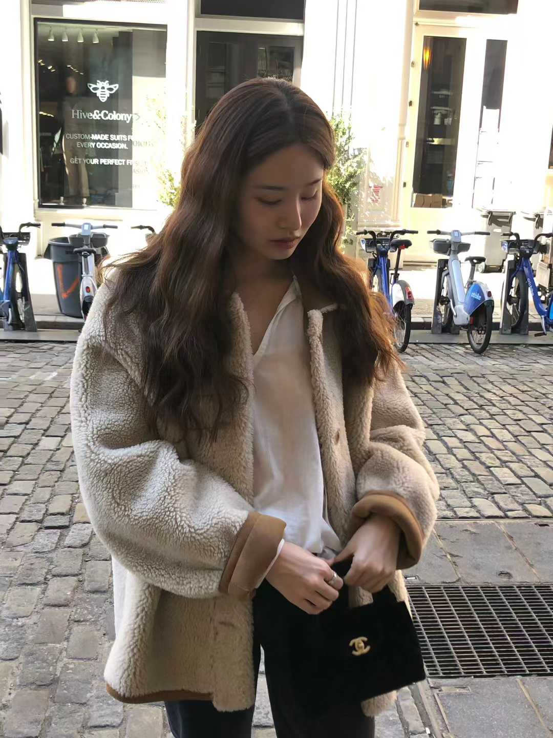 Ounce alpaca high neck half HD coat-2col