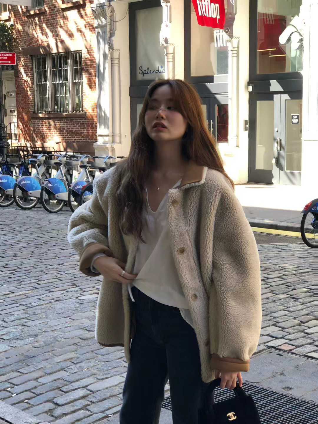 Ounce alpaca high neck half HD coat-2col