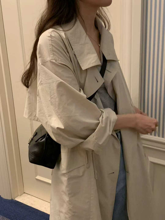 Ounce double hood trench coat