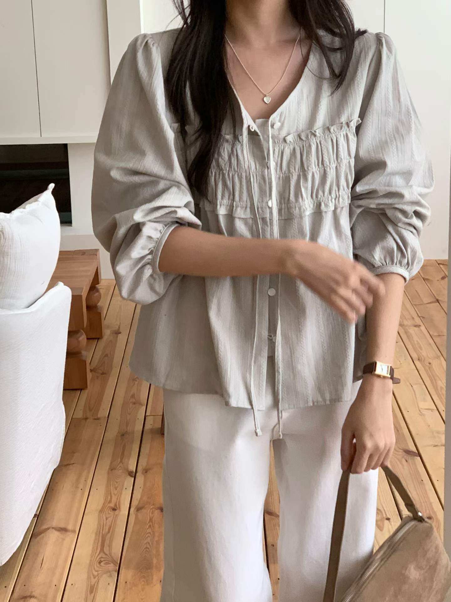 rosy frill blouse-2col