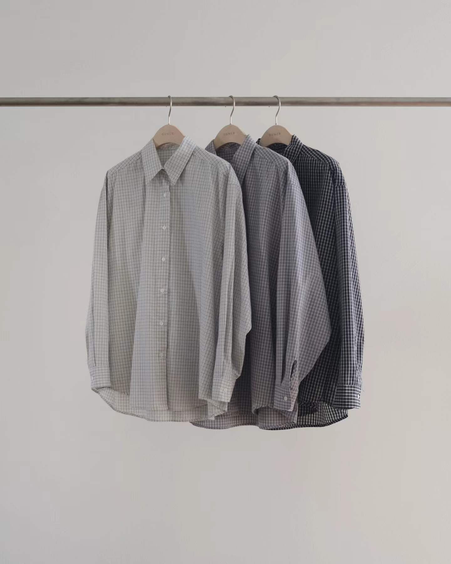 Ounce maron check shirt-3col