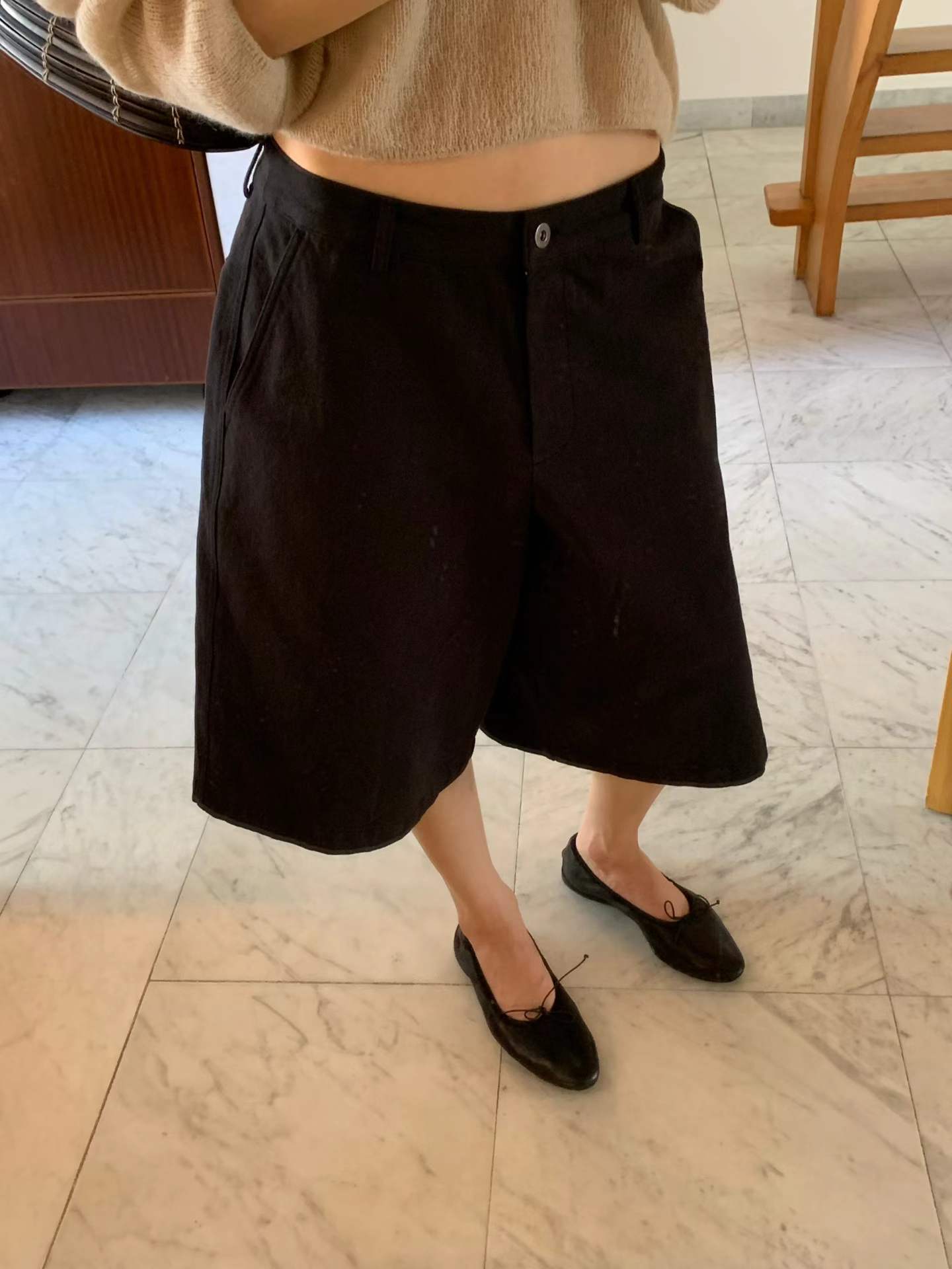 Ounce wide bermuda pants-2col