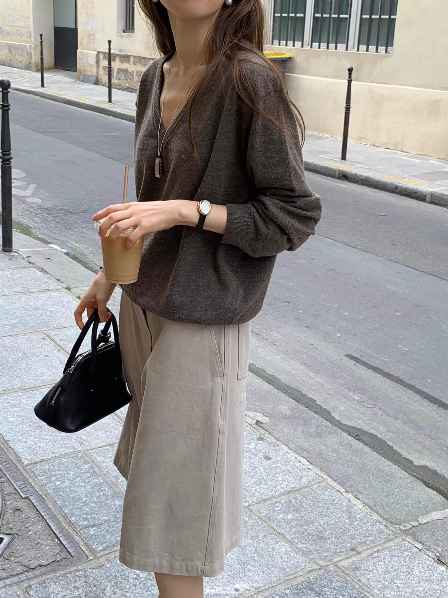 Ounce wide bermuda pants-2col