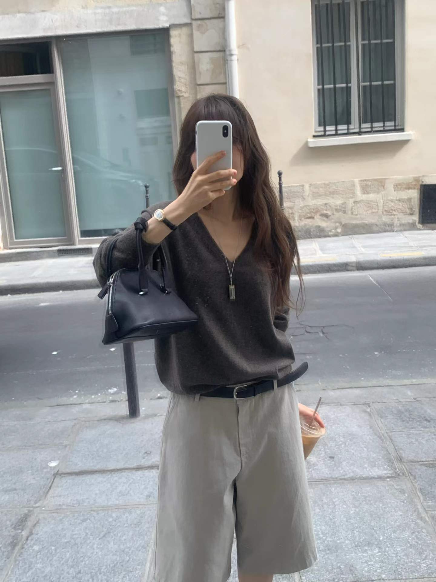 Ounce wide bermuda pants-2col