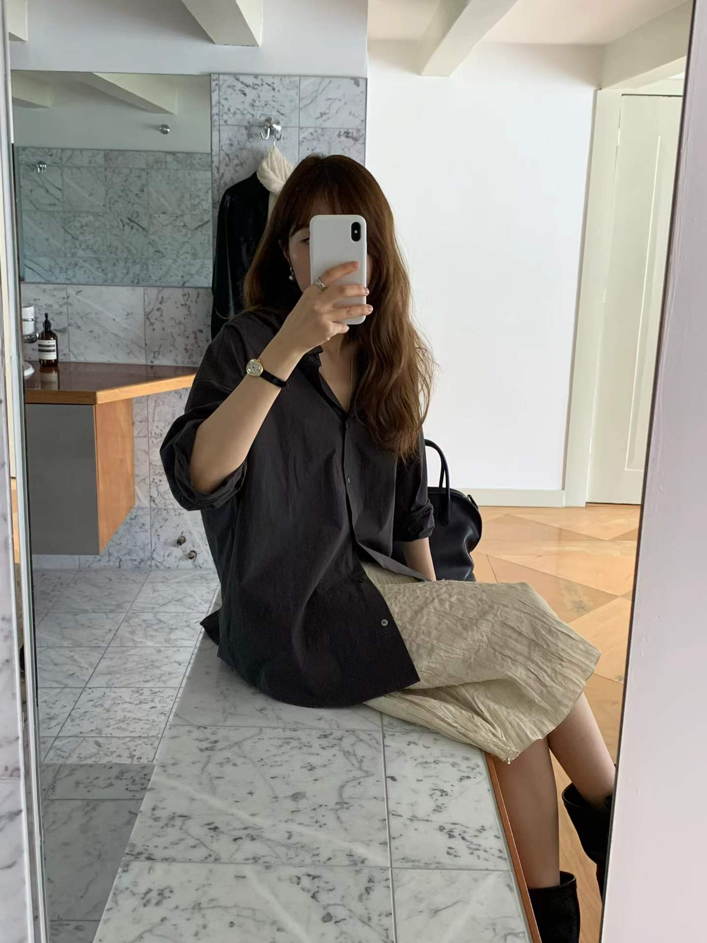 Ounce sepia pleats skirt