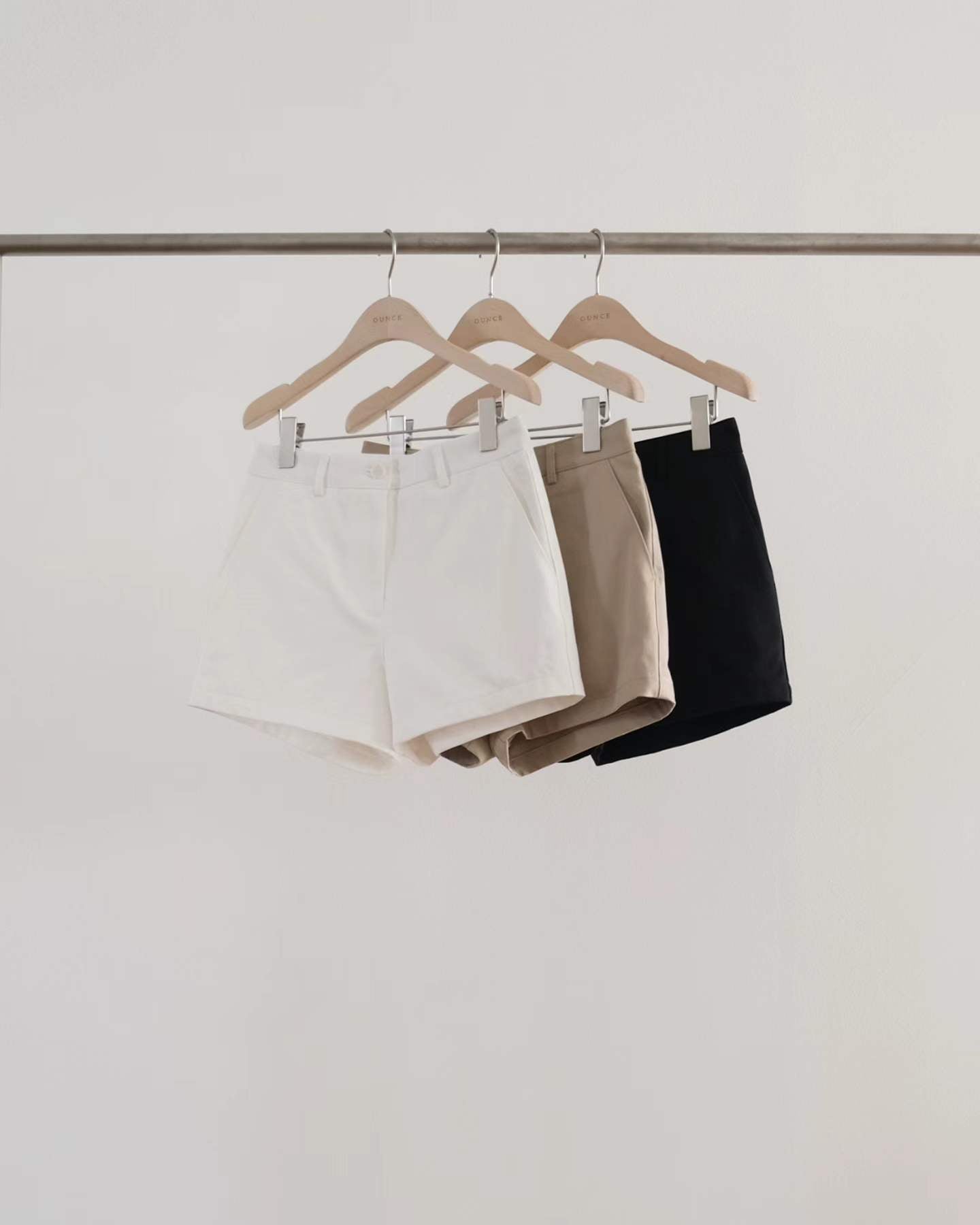 Ounce chino washed cotton shorts-3col