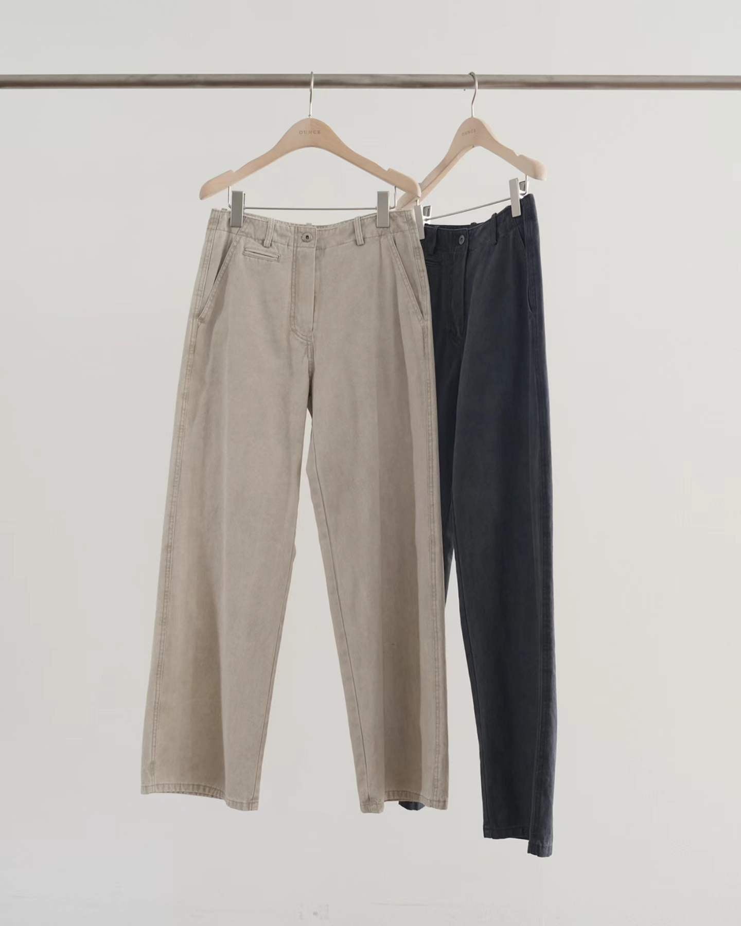 Ounce ford washing cotton pants-2col