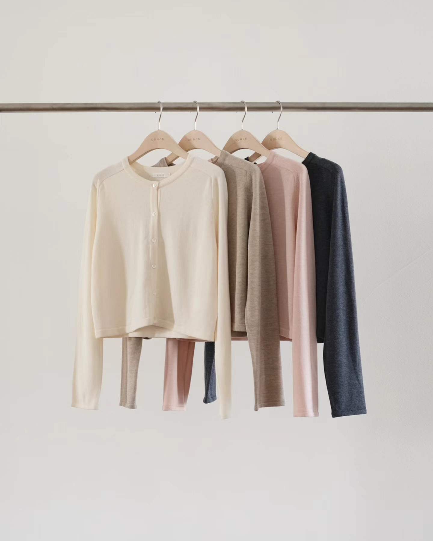 Ounce wool-silk cardigan-4col