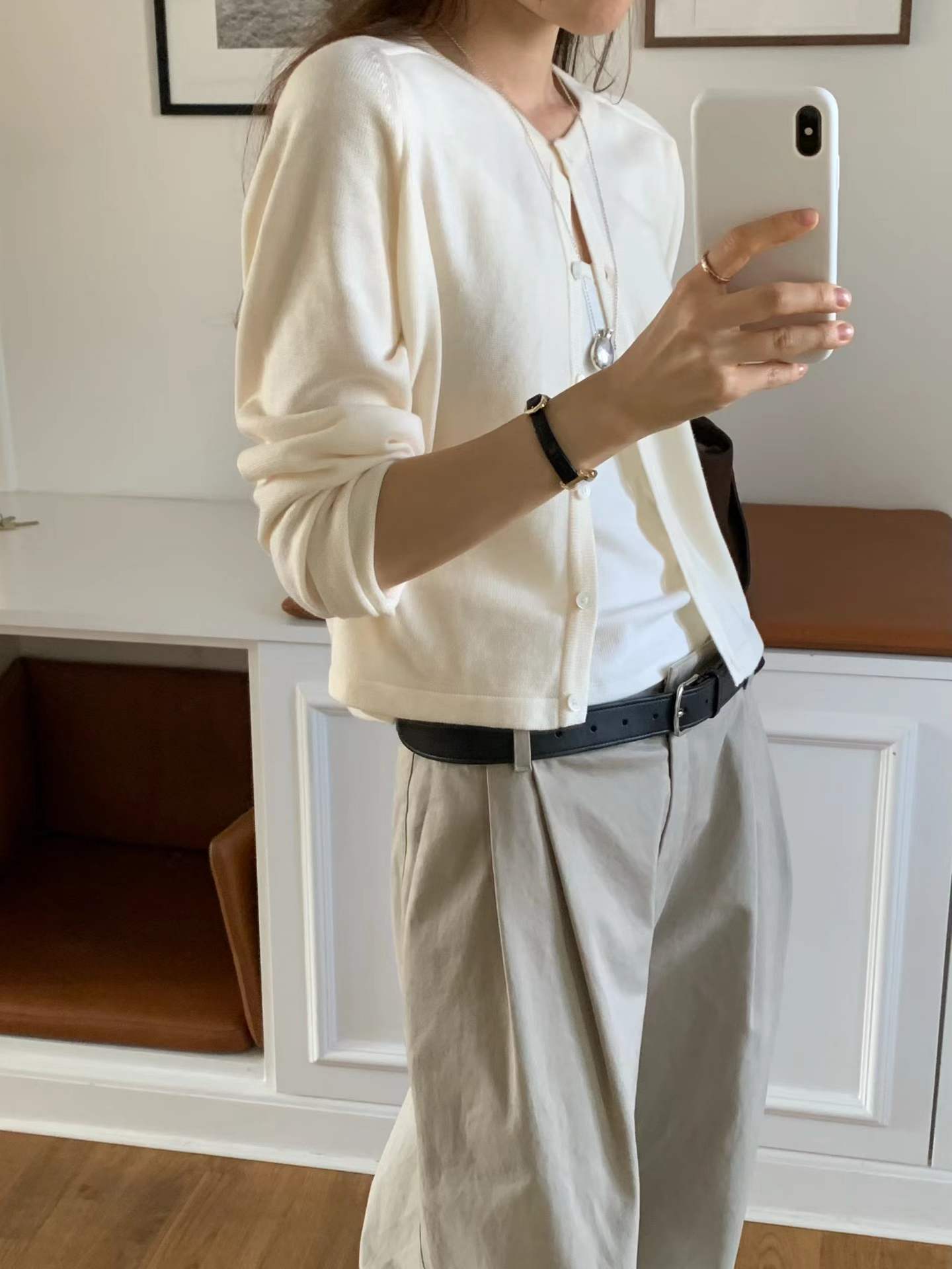 Ounce wool-silk cardigan-4col