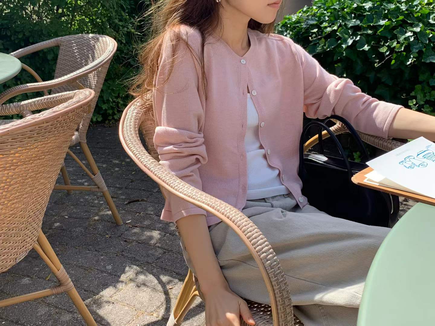 Ounce wool-silk cardigan-4col