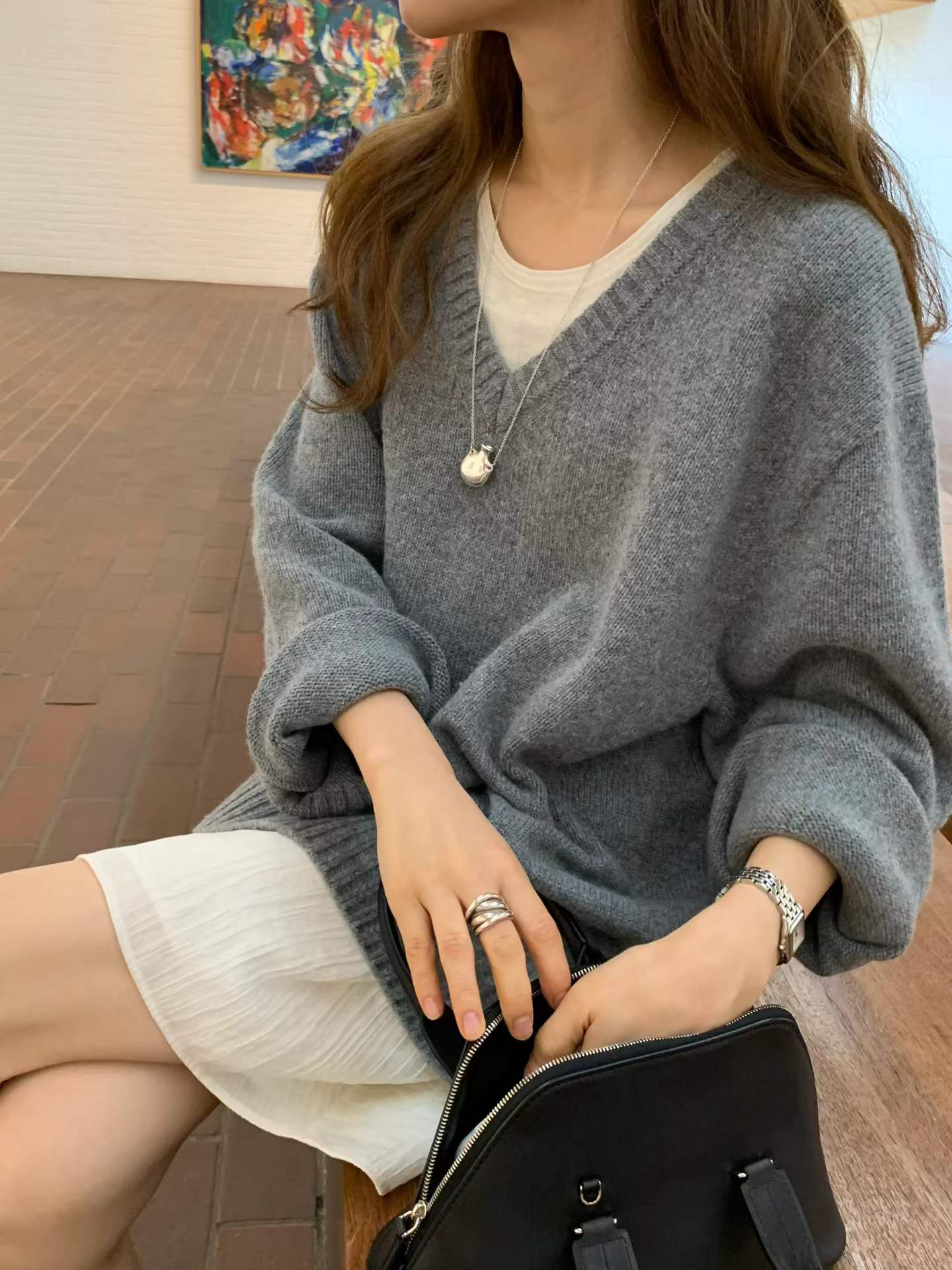 Ounce moment V knit-3col