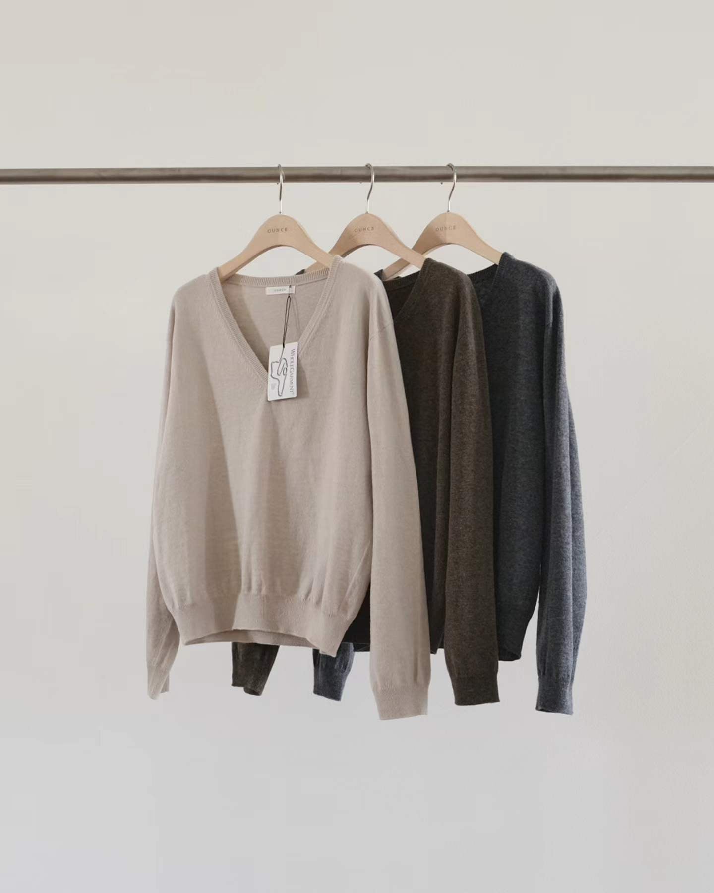 Ounce ain V wholegar knit-3col
