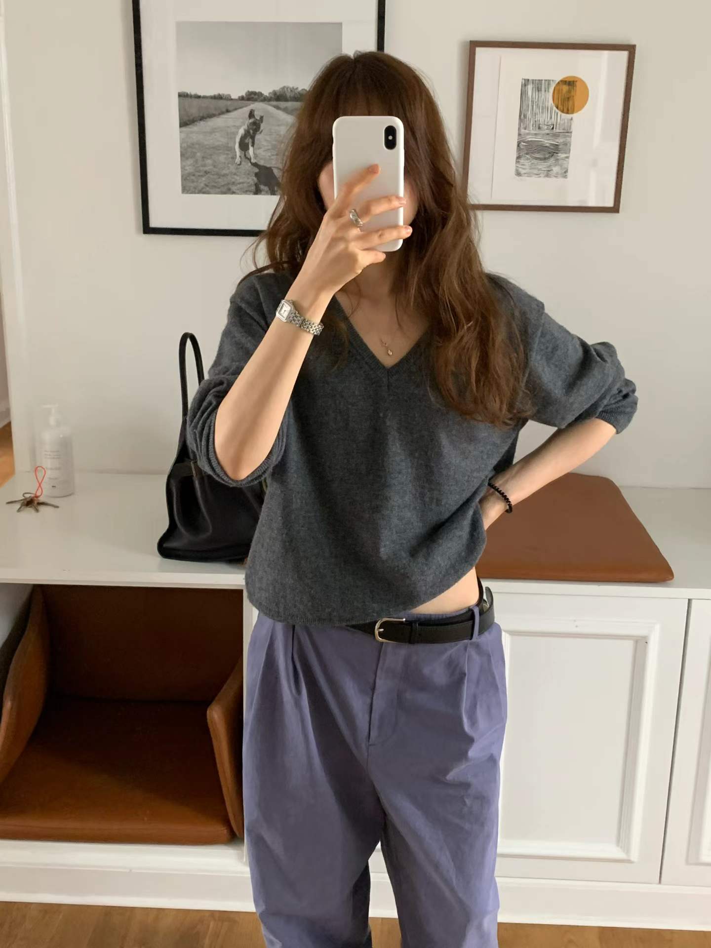 Ounce ain V wholegar knit-3col